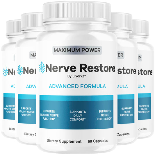 Livorka Nerve Restore advanced formula bottle for daily use.