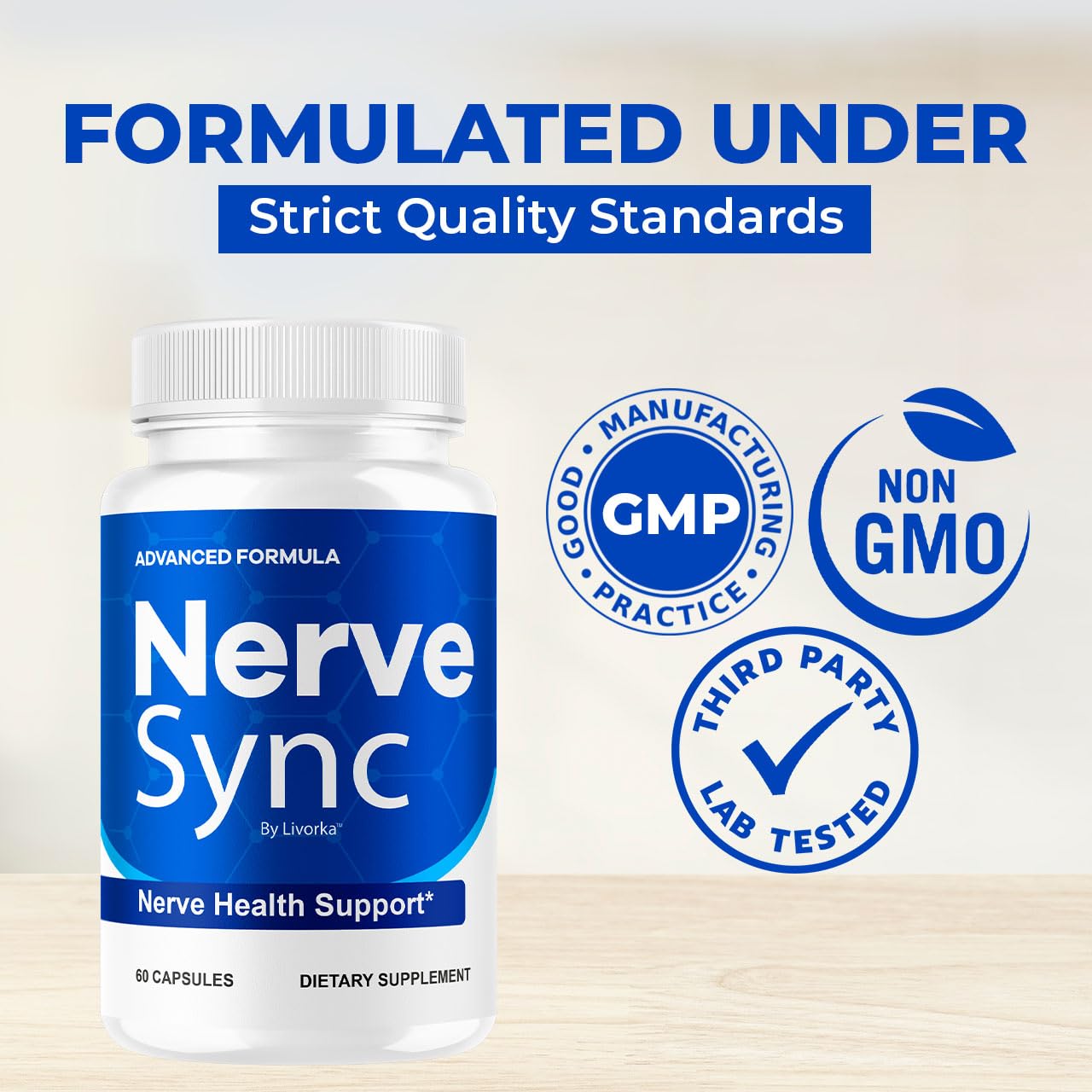 LIVORKA Nerve Sync bottle with glossy label designed for premium look