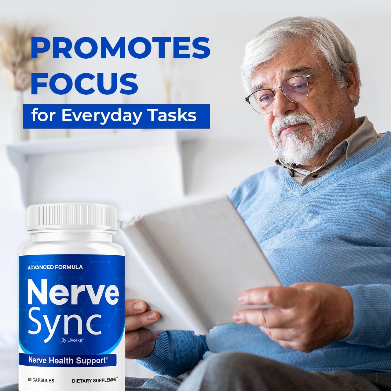 LIVORKA Nerve Sync closeup bottle label shows clear branding and dosage information