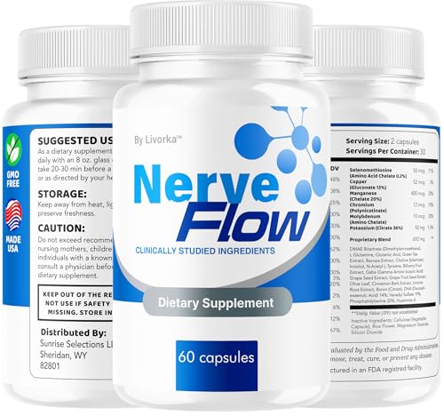 LIVORKA NerveFlow 180 capsules pack ready for travel and home use.
