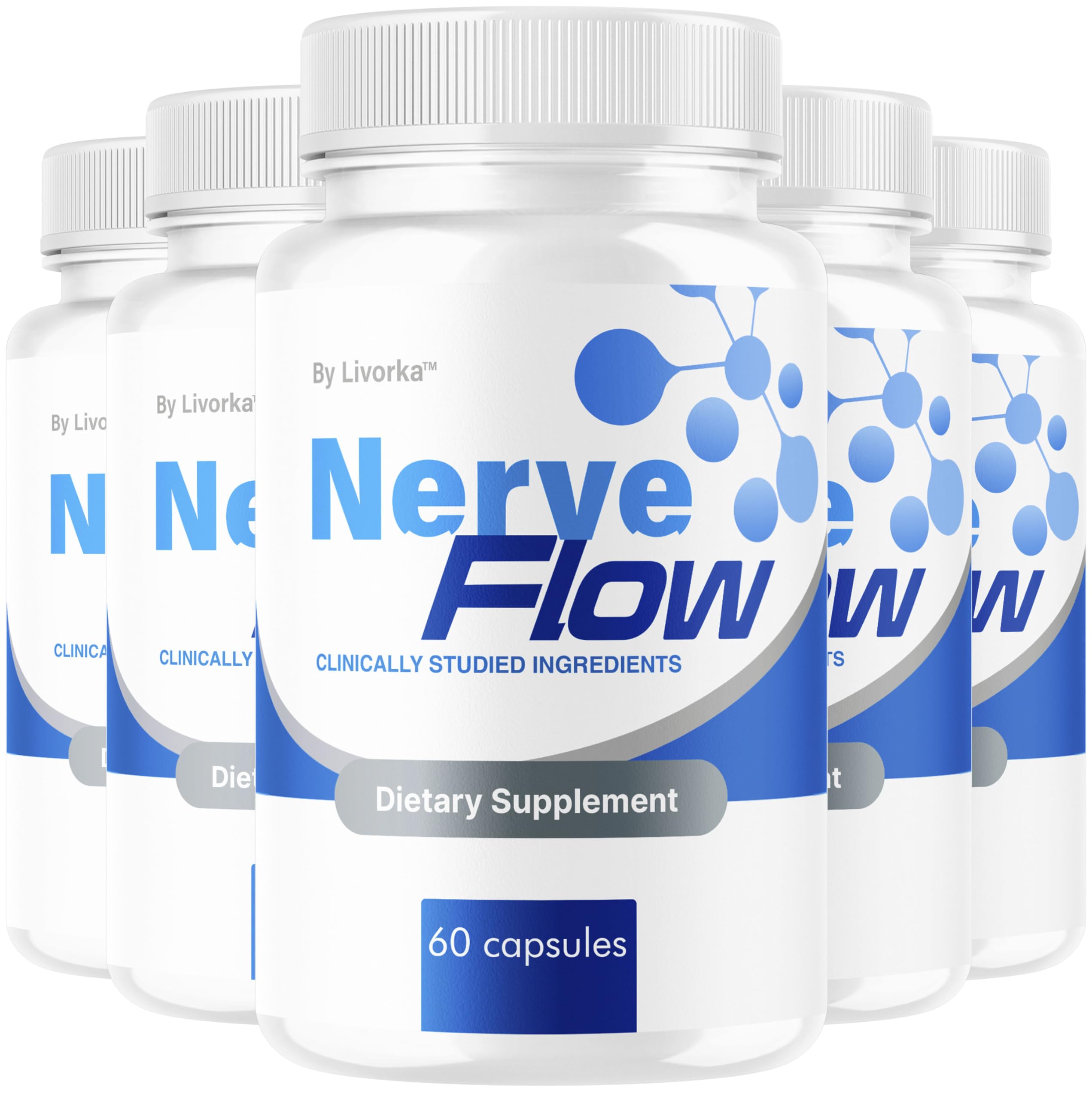 LIVORKA NerveFlow bottle close-up for daily nerve support.