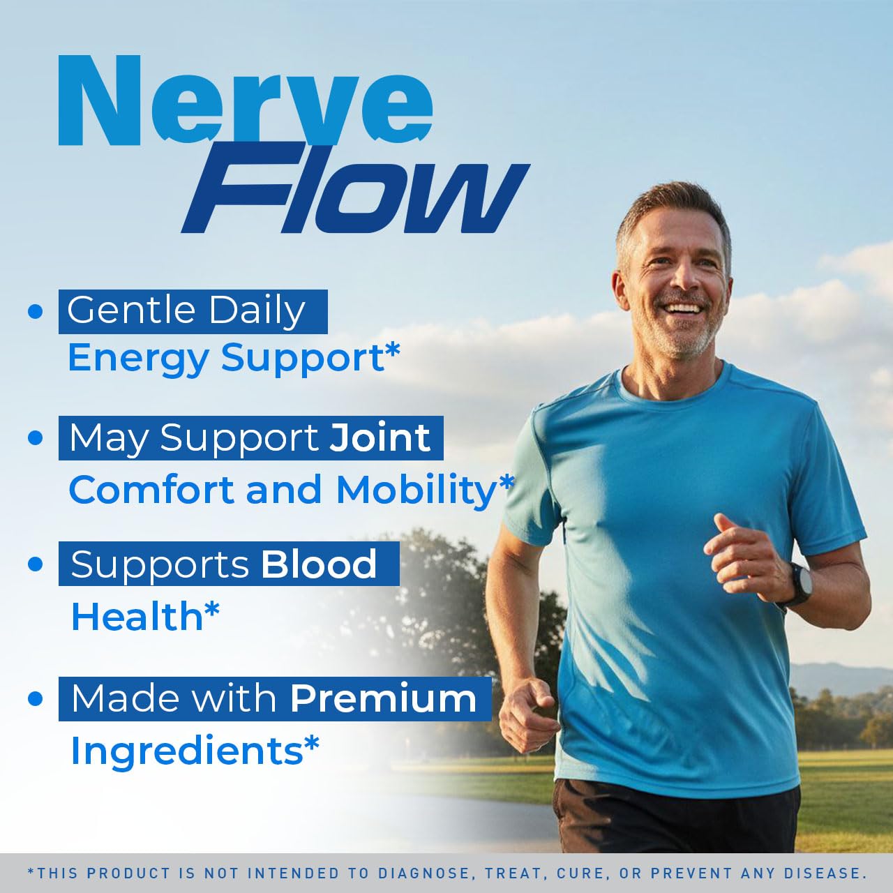 LIVORKA NerveFlow capsules closeup highlighting natural ingredients for daily vitality.
