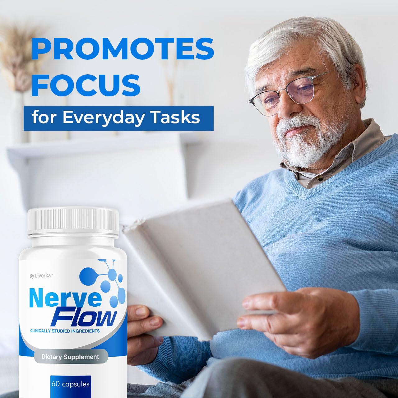 LIVORKA NerveFlow daily-dose reminder with water.