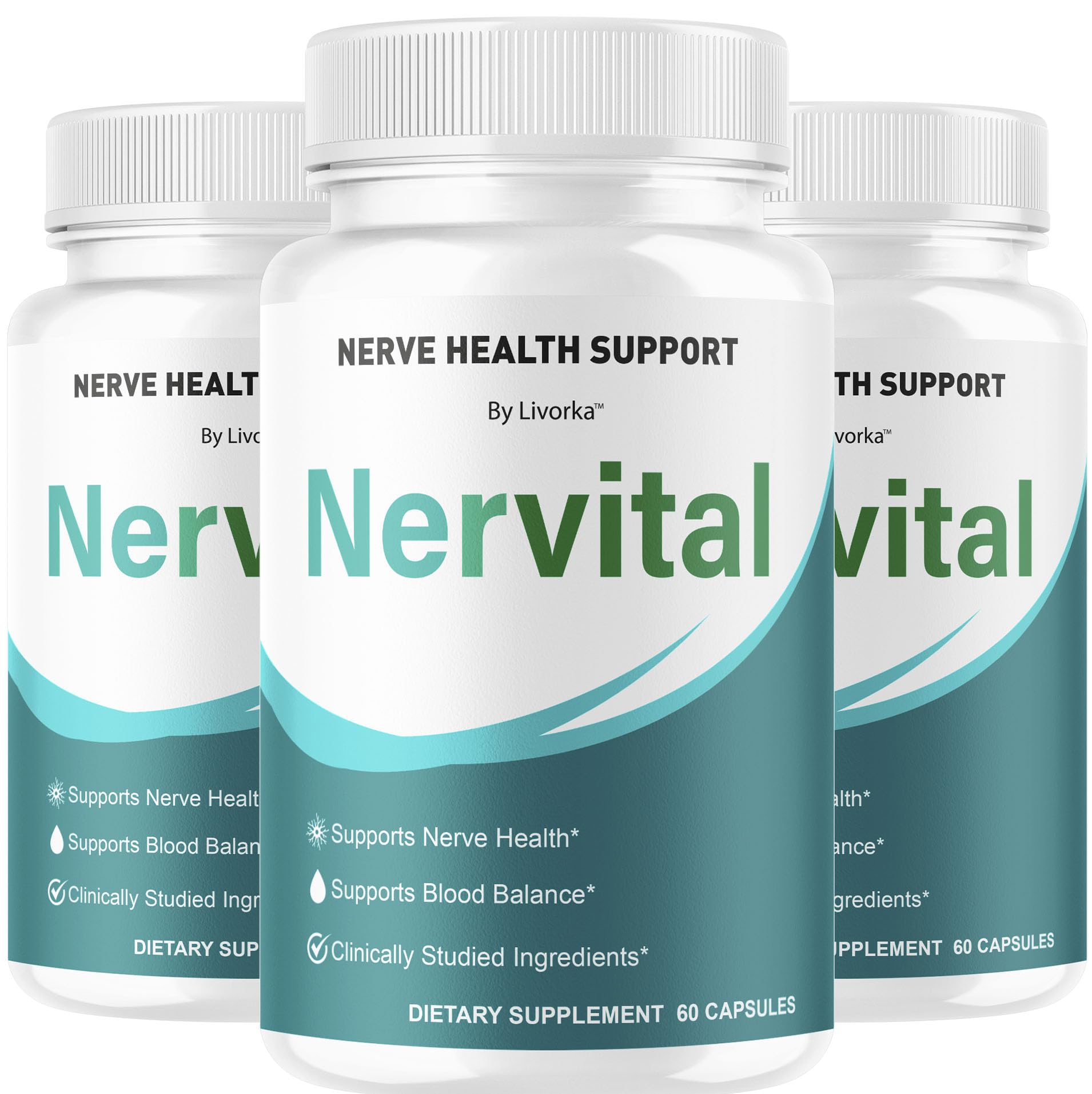 LIVORKA Nervital bottle front view suggesting daily nerve health support