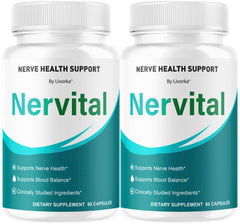 Livorka Nervital capsules bottle front, packaging for daily nerve support.