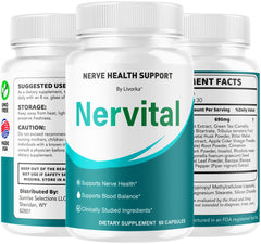 Nutrition facts panel on Nervital capsule bottle