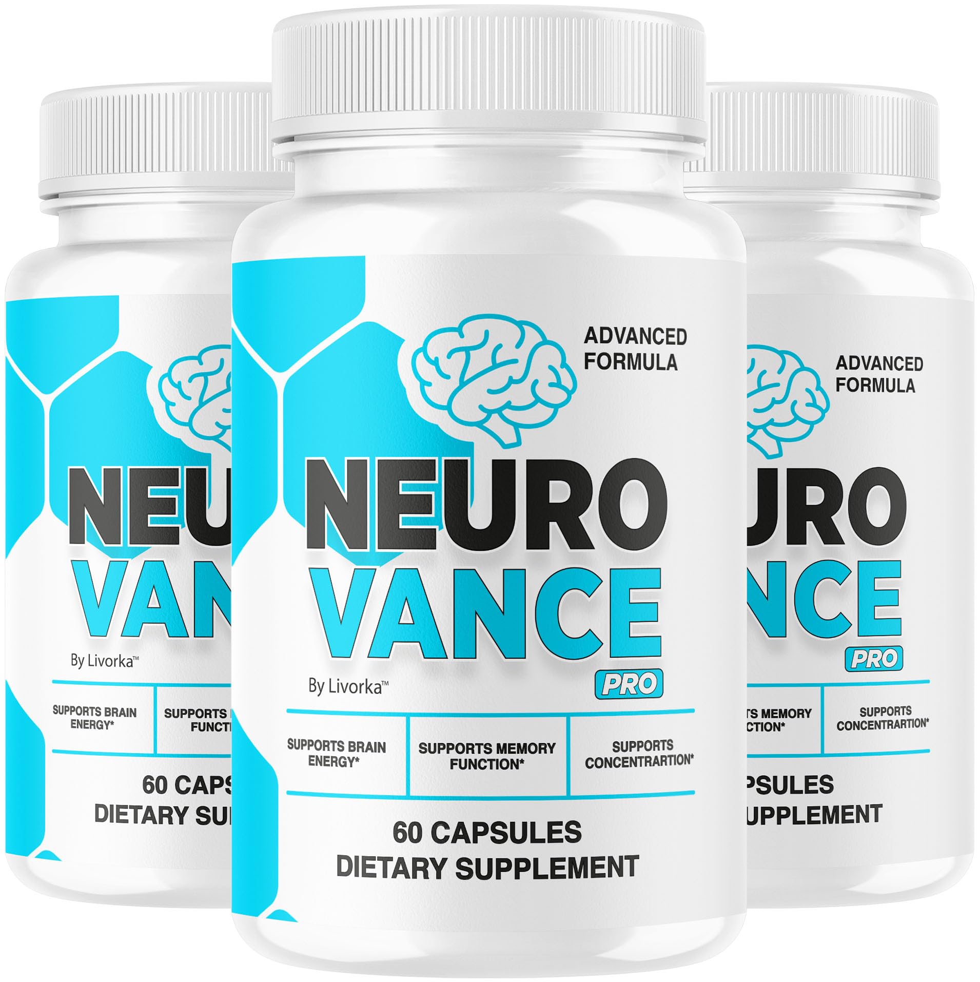 LIVORKA Neuro Vance Pro bottle front for daily brain support.
