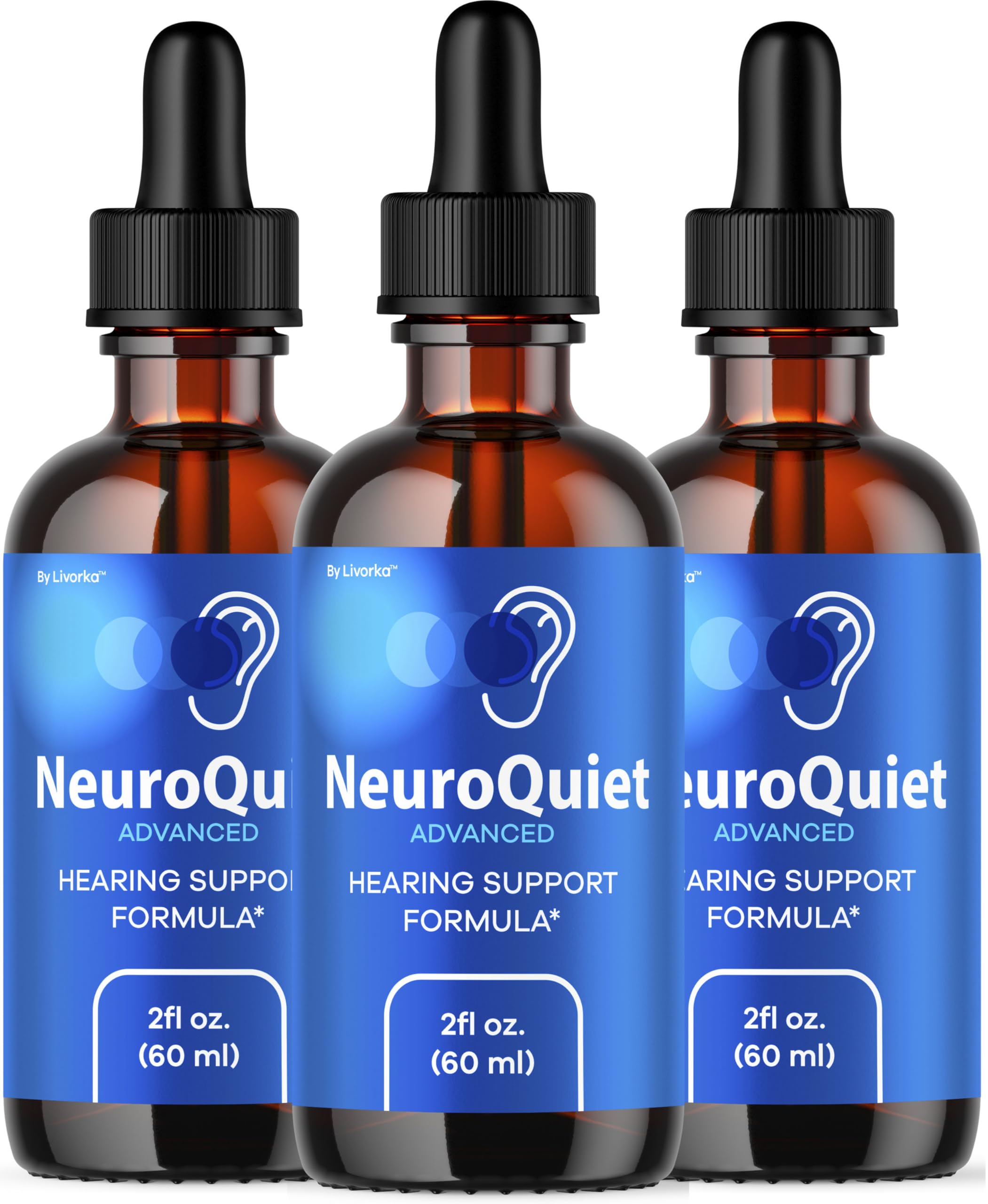 LIVORKA NeuroQuiet Drops bottle showing natural formula and three‑month supply