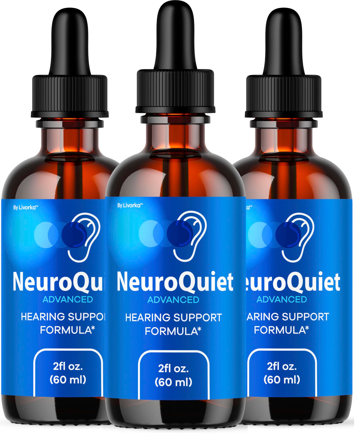 LIVORKA NeuroQuiet Drops bottle showing natural formula and three‑month supply