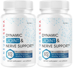 LIVORKA NeuroSena pack front label shows a two-pack supply for joint and nerve support.