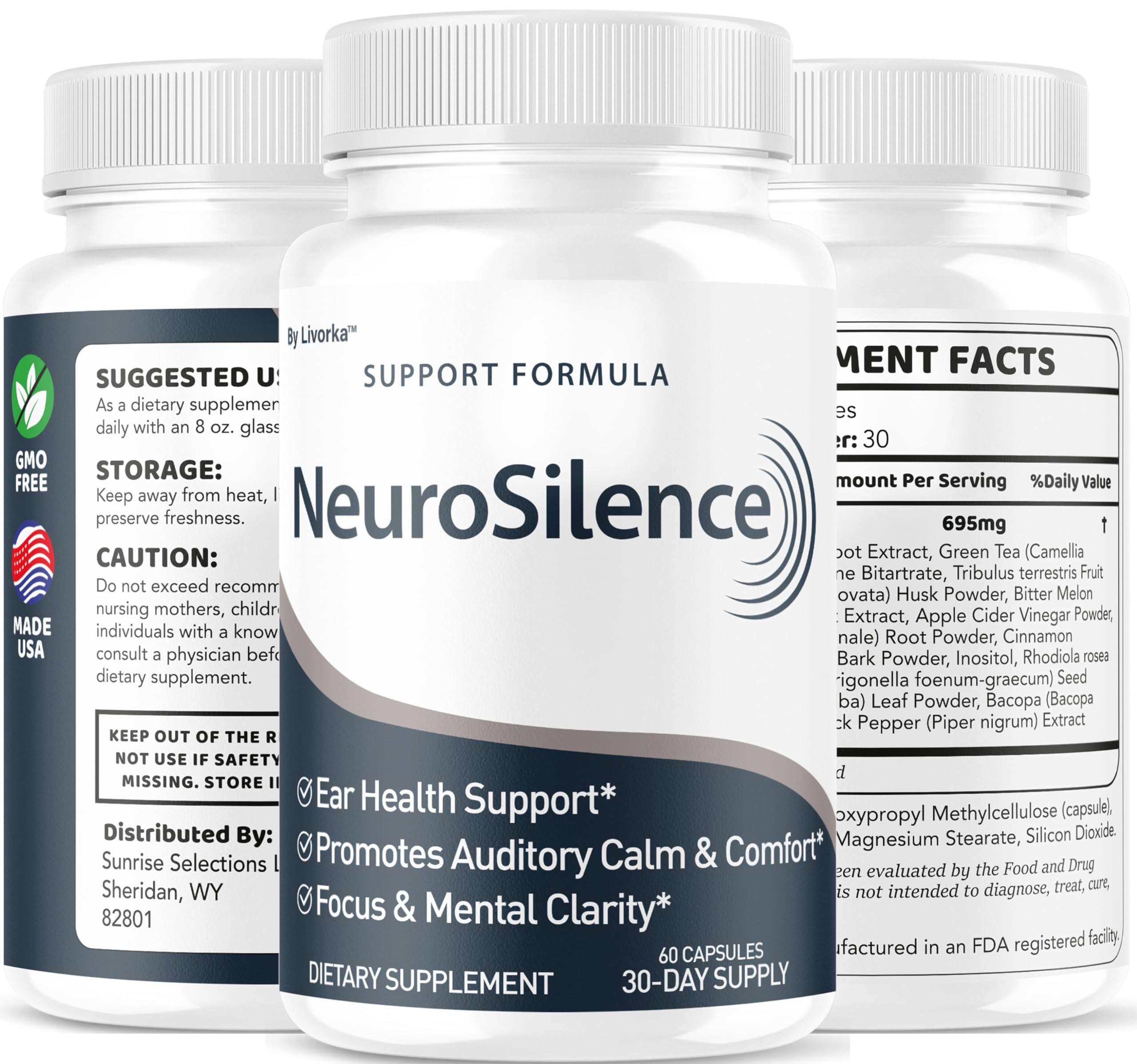 LIVORKA Neurosilence capsule pour demonstrates easy dosing for a daily routine.