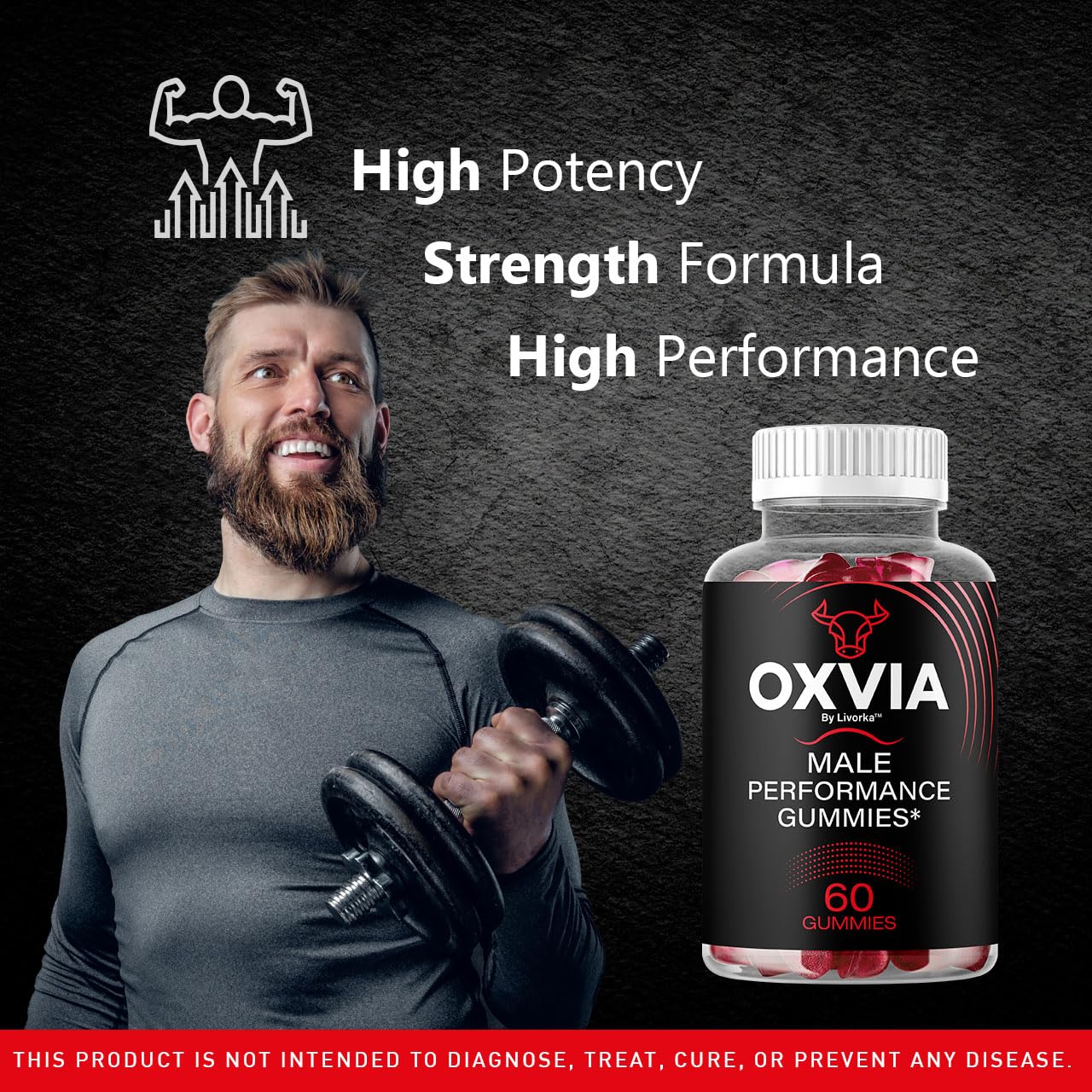 LIVORKA Oxvia Gummies closeup reveals soft texture and natural ingredients.