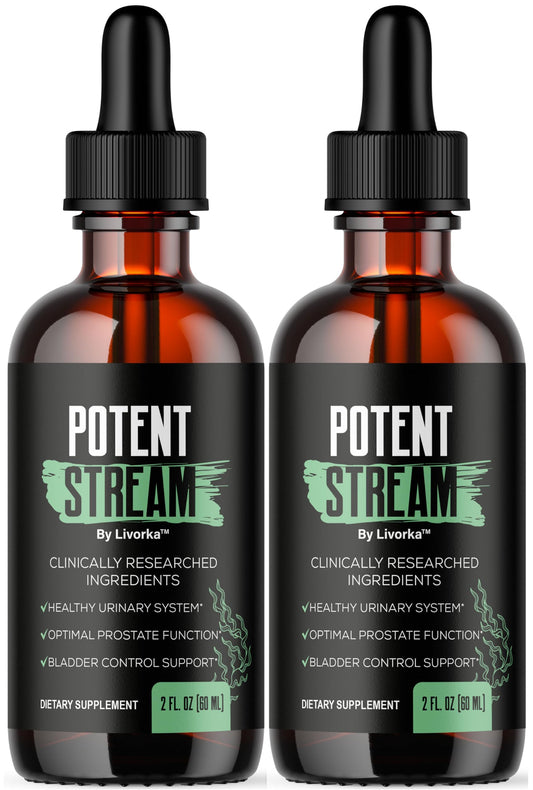 LIVORKA Potent Stream bottle front view for daily vitality.