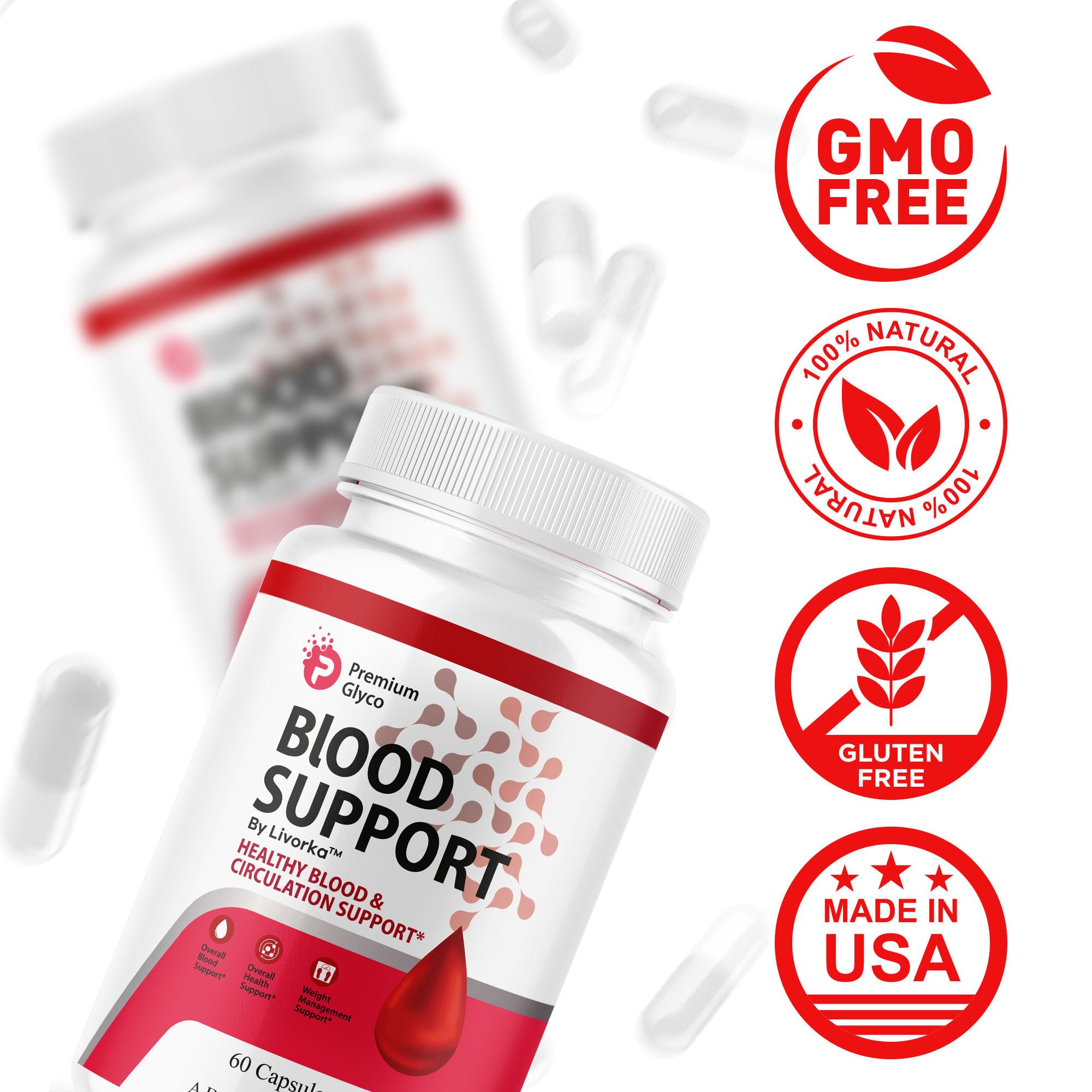 LIVORKA Premium Glyco dosage schedule showing daily use