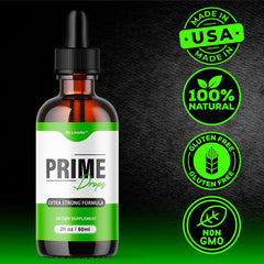 LIVORKA Prime Drops for Men bottle over glass of water.