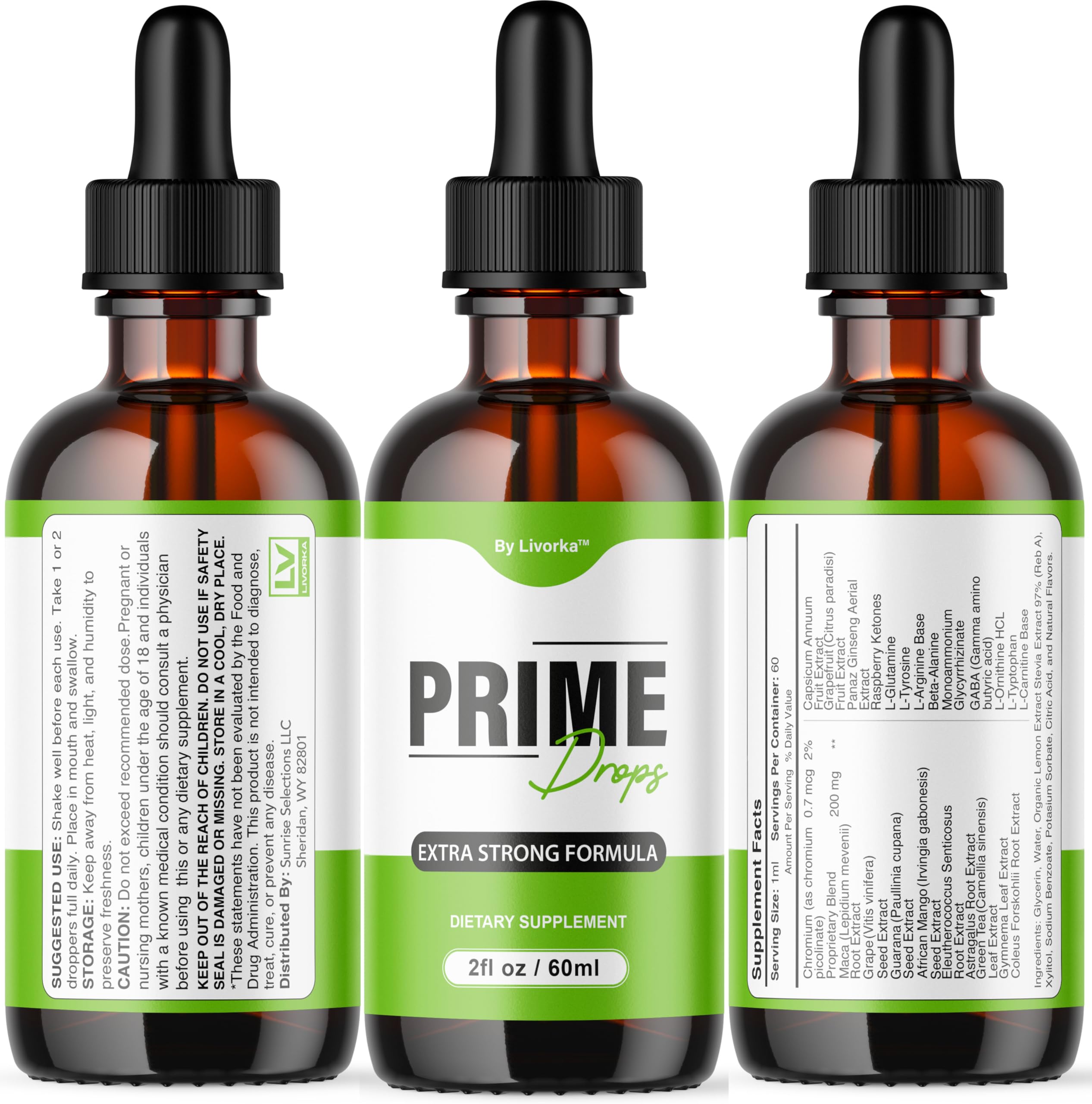 LIVORKA Prime Drops for Men daily routine setup on nightstand.