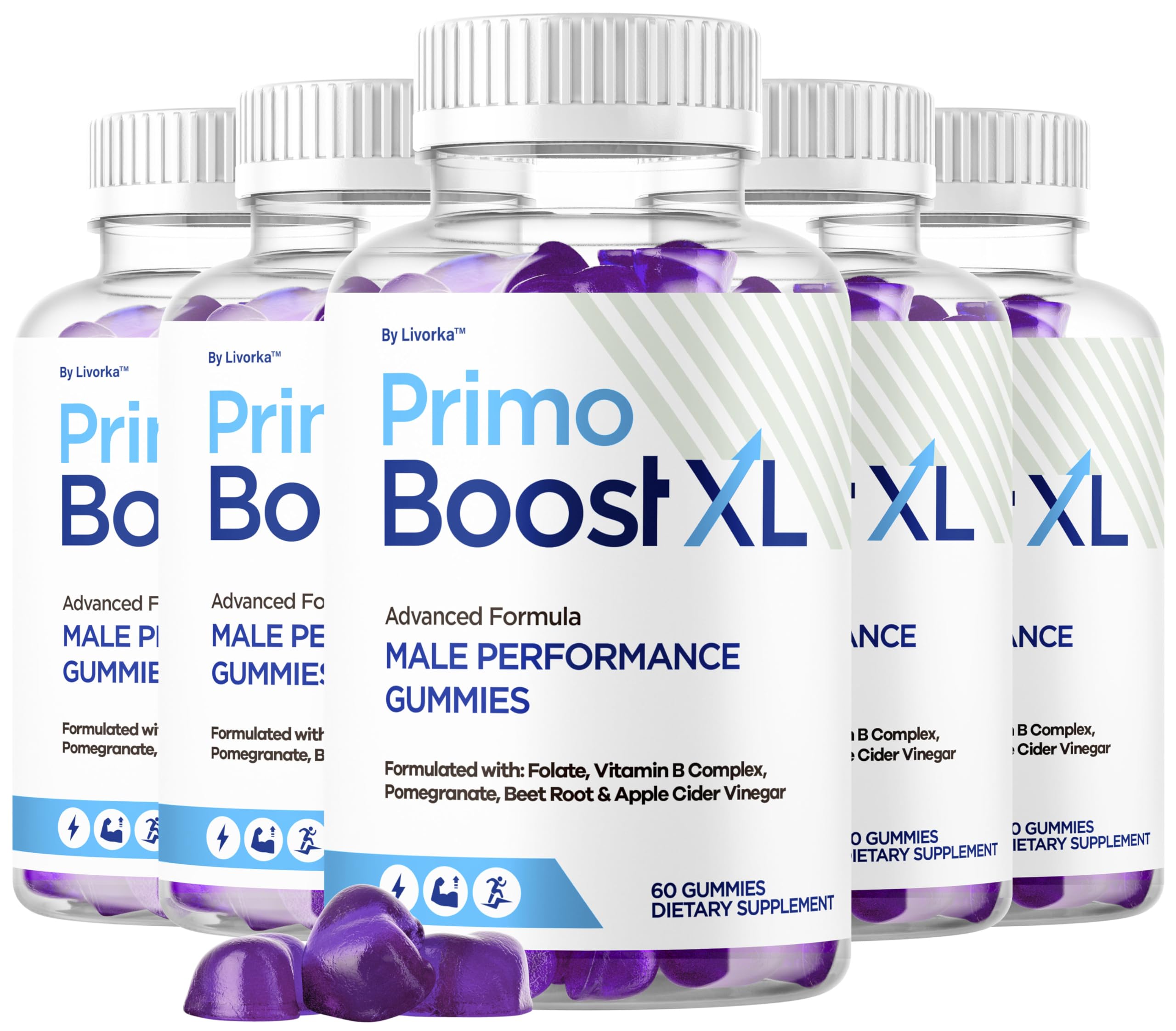 LIVORKA Primo Boost XL bottle front shows daily energy support.