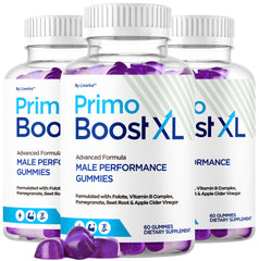 LIVORKA Primo Boost XL gummies bottle offers convenient daily energy support.