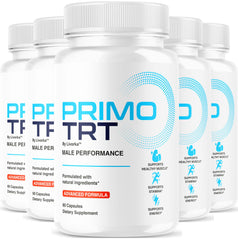 Livorka Primo TRT pills bottle front shows compact dose for daily energy