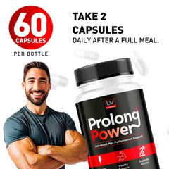 LIVORKA Prolong Power supplement pack image shows sealed packaging for travel-friendly use.