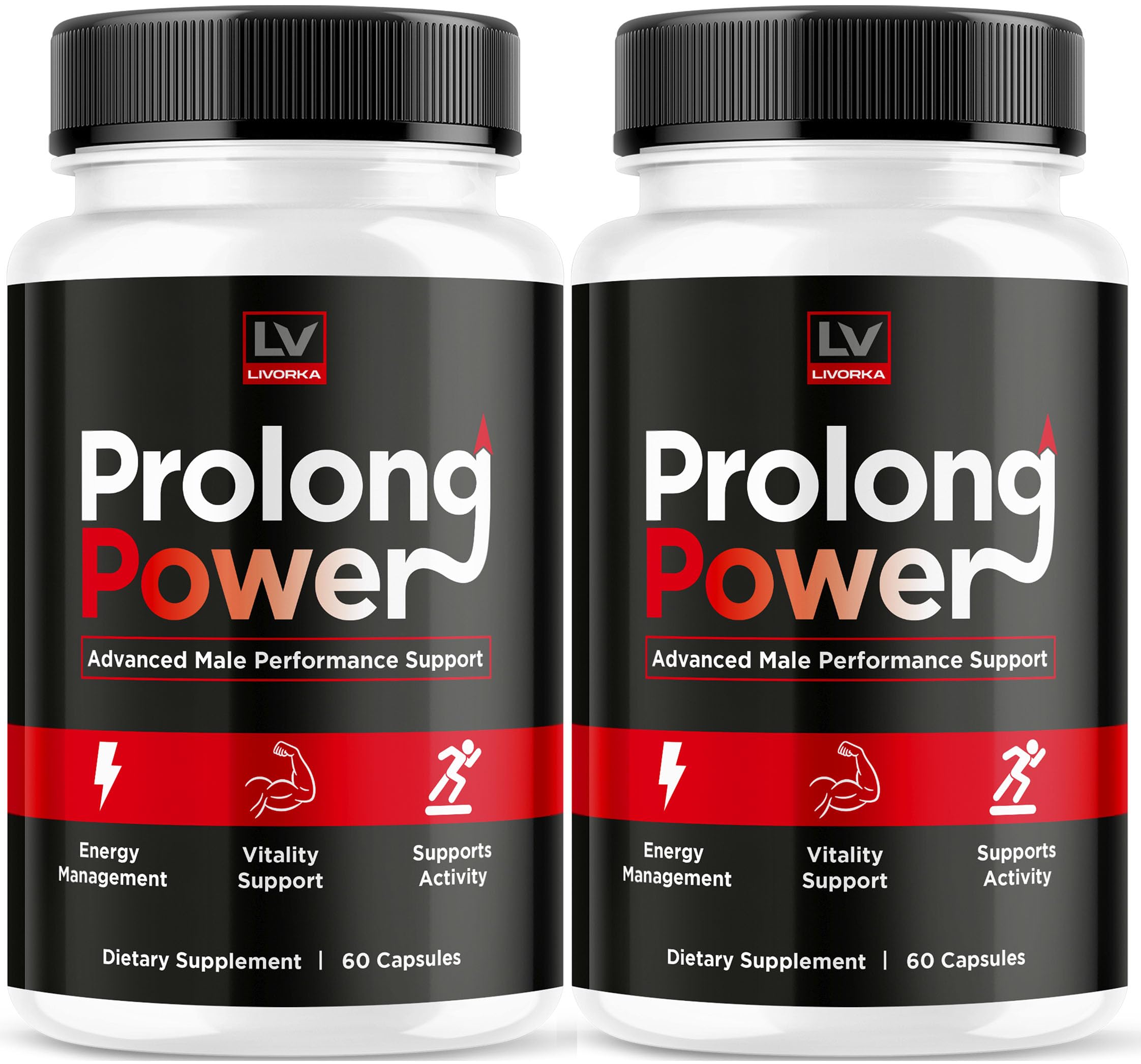 LIVORKA Prolong Power pills bottle in a two-pack, ready for daily energy support.