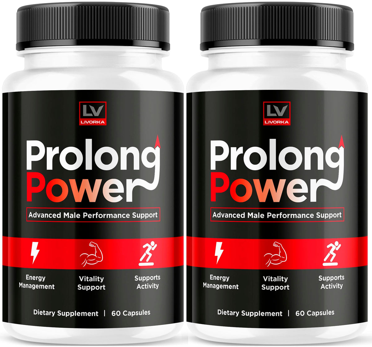 LIVORKA Prolong Power pills bottle in a two-pack, ready for daily energy support.