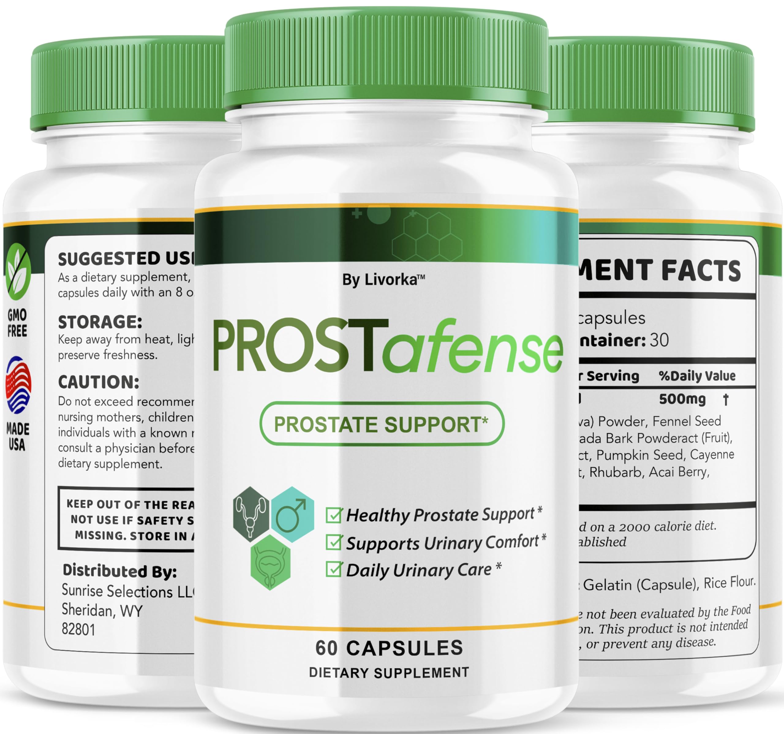 LIVORKA Prostafense capsules in hand, ready for daily use