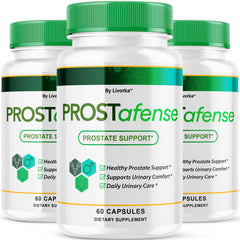 LIVORKA Prostafense pills bottle on a clean surface suggesting daily wellness