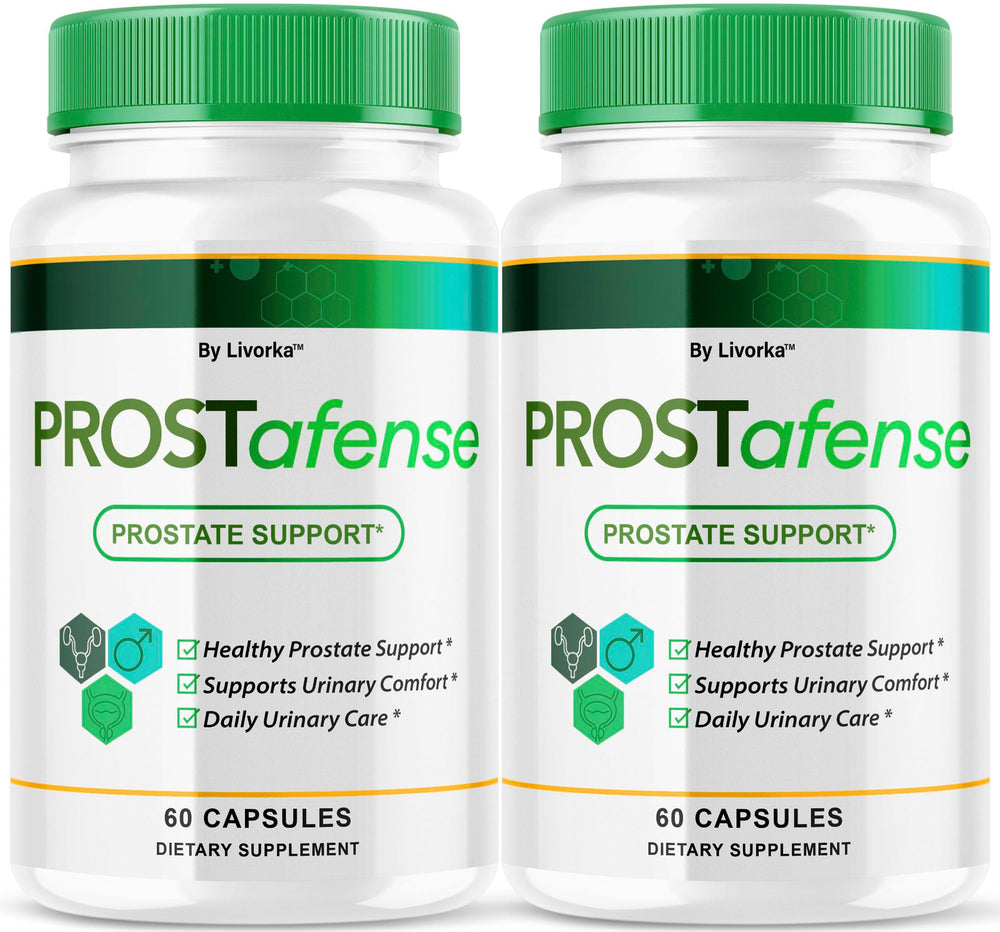 LIVORKA Prostafense bottle front label shows convenient daily support for men.