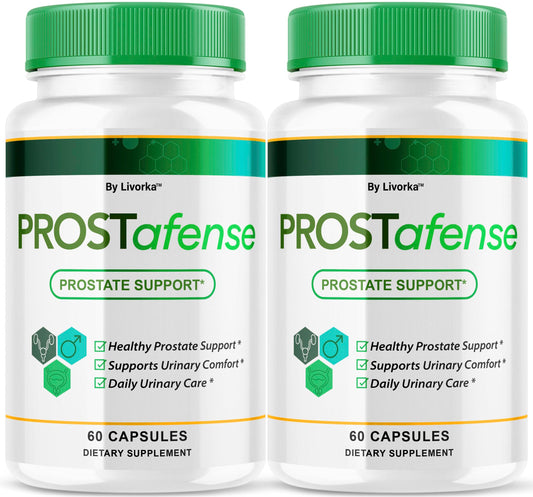 LIVORKA Prostafense bottle front label shows convenient daily support for men.
