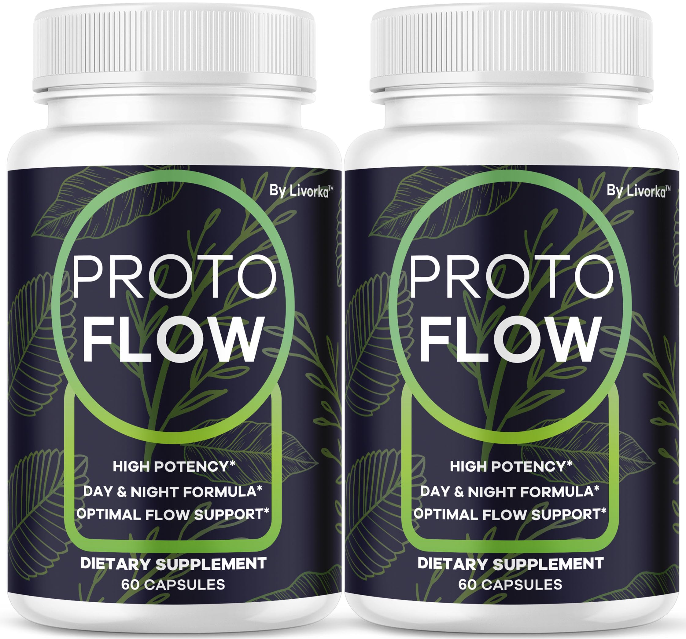LIVORKA Proto Flow supplement bottle for daily male wellness.