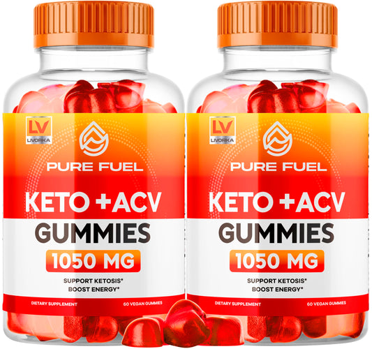 LIVORKA Pure Fuel Keto Gummies bottle front for on-the-go energy.