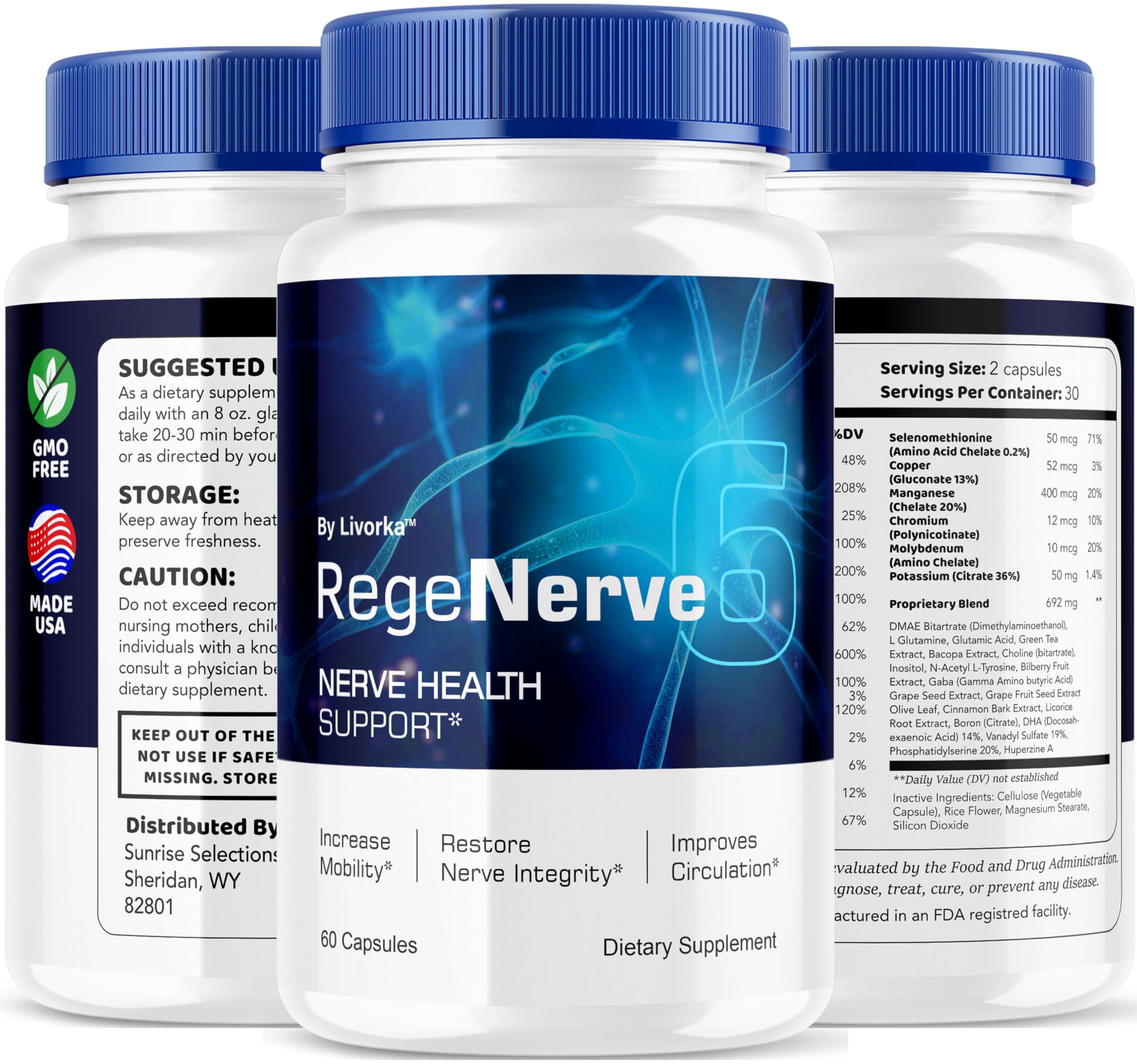LIVORKA RegeNerve 6 information graphic outlines benefits