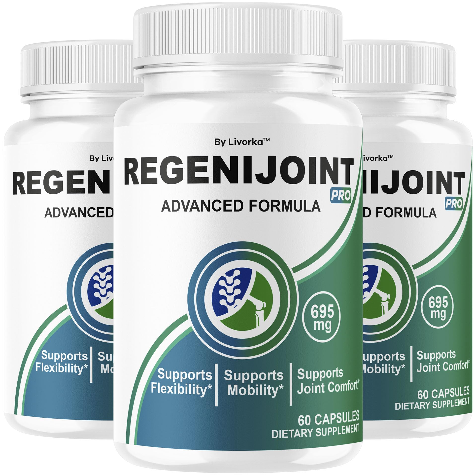 LIVORKA RegeniJoint 3-pack front view for daily joint support
