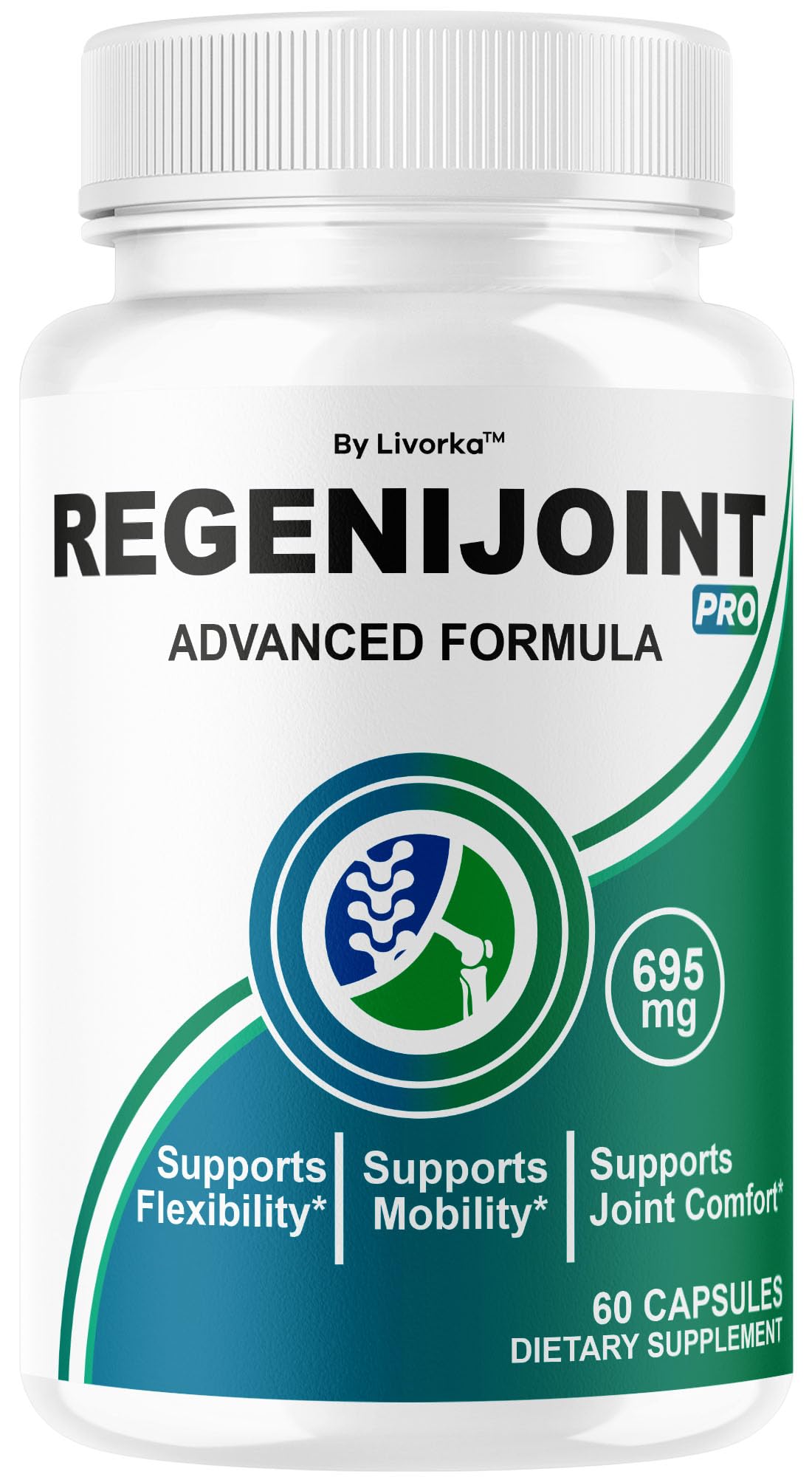 LIVORKA RegeniJoint capsules bottle front for daily joint support.