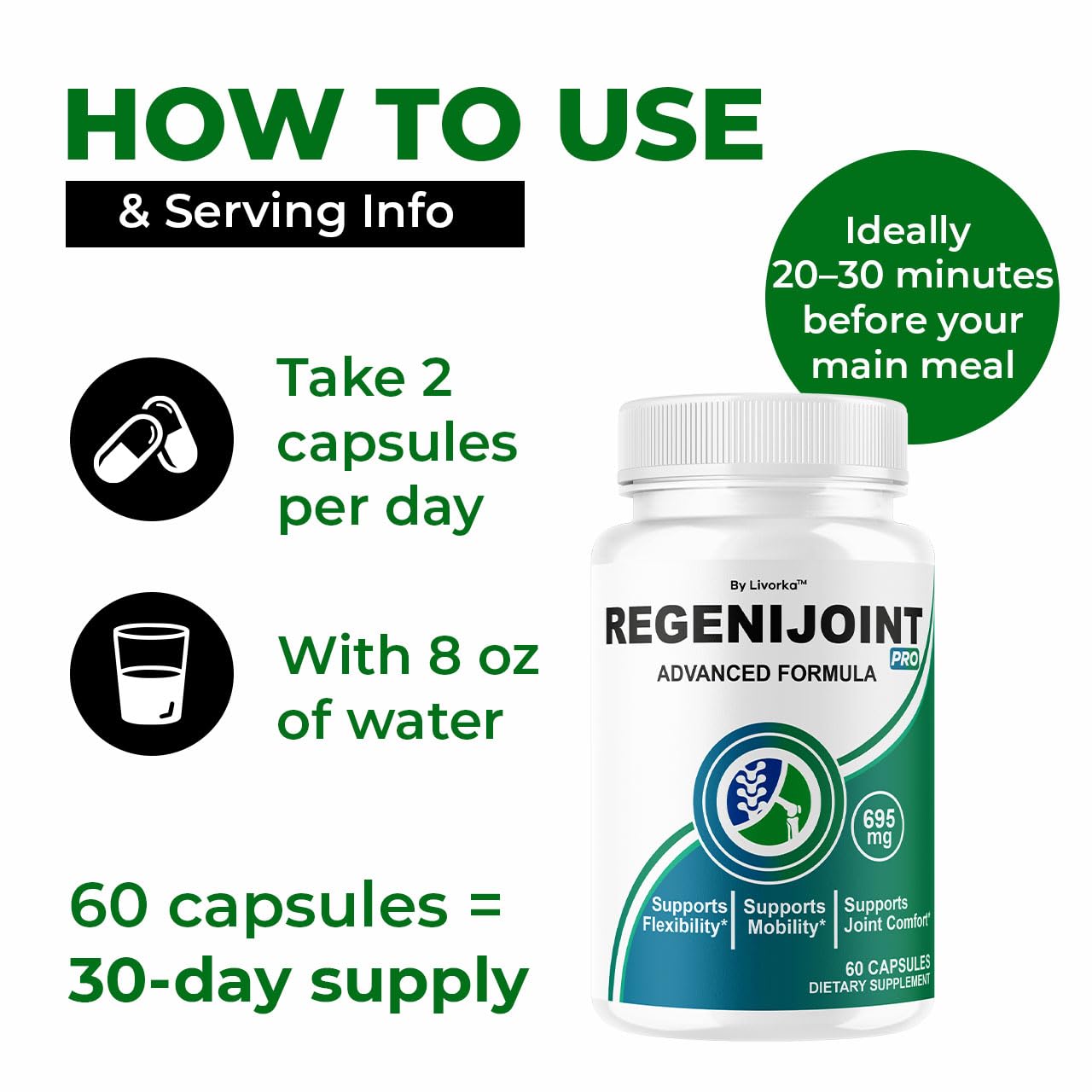 RegeniJoint capsules spilled on a desk, ready for daily use.