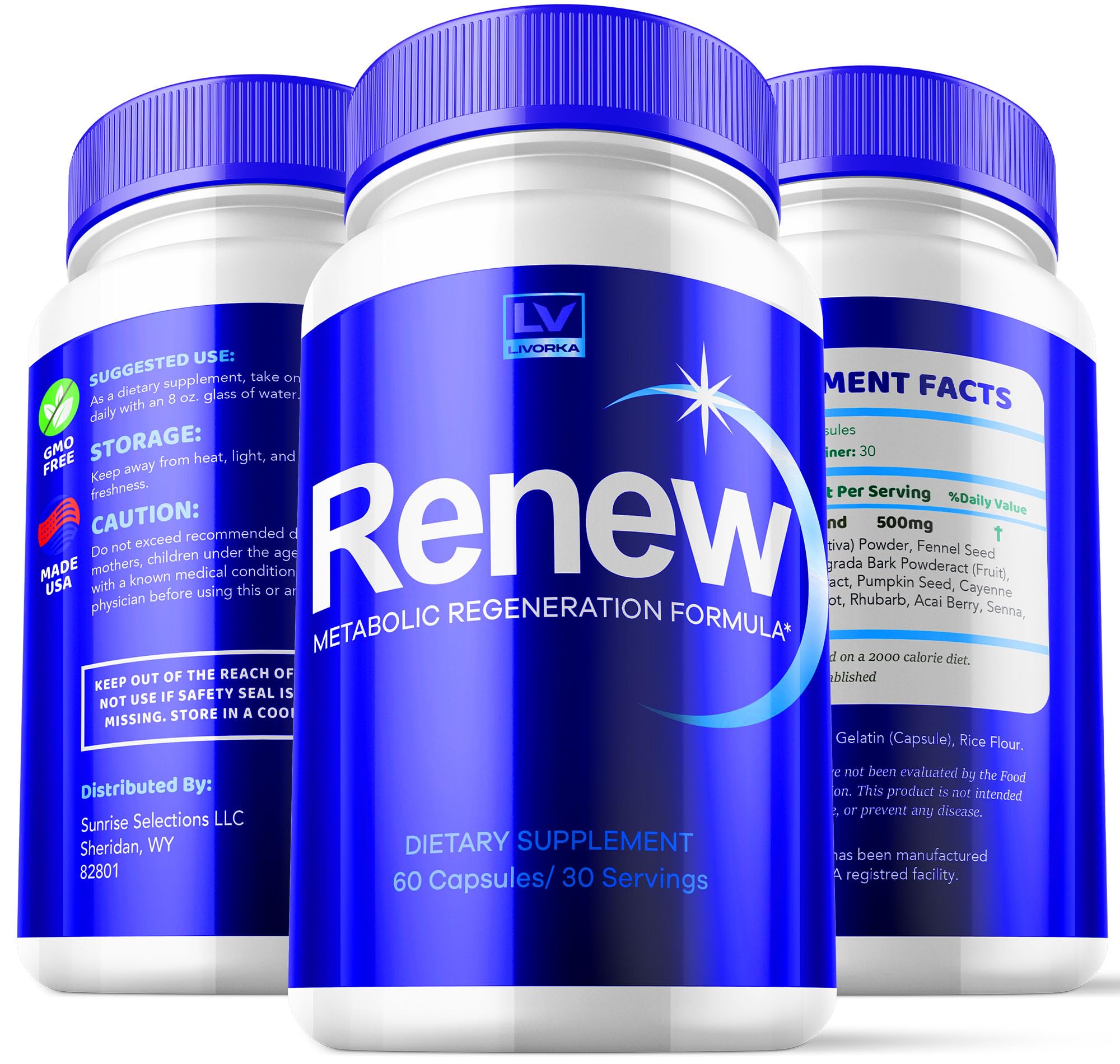 LIVORKA Renew Maximum capsules jar signals a full month supply and consistency.