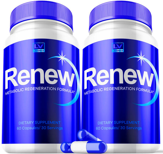 LIVORKA Renew pills bottle-front for a convenient daily wellness routine.