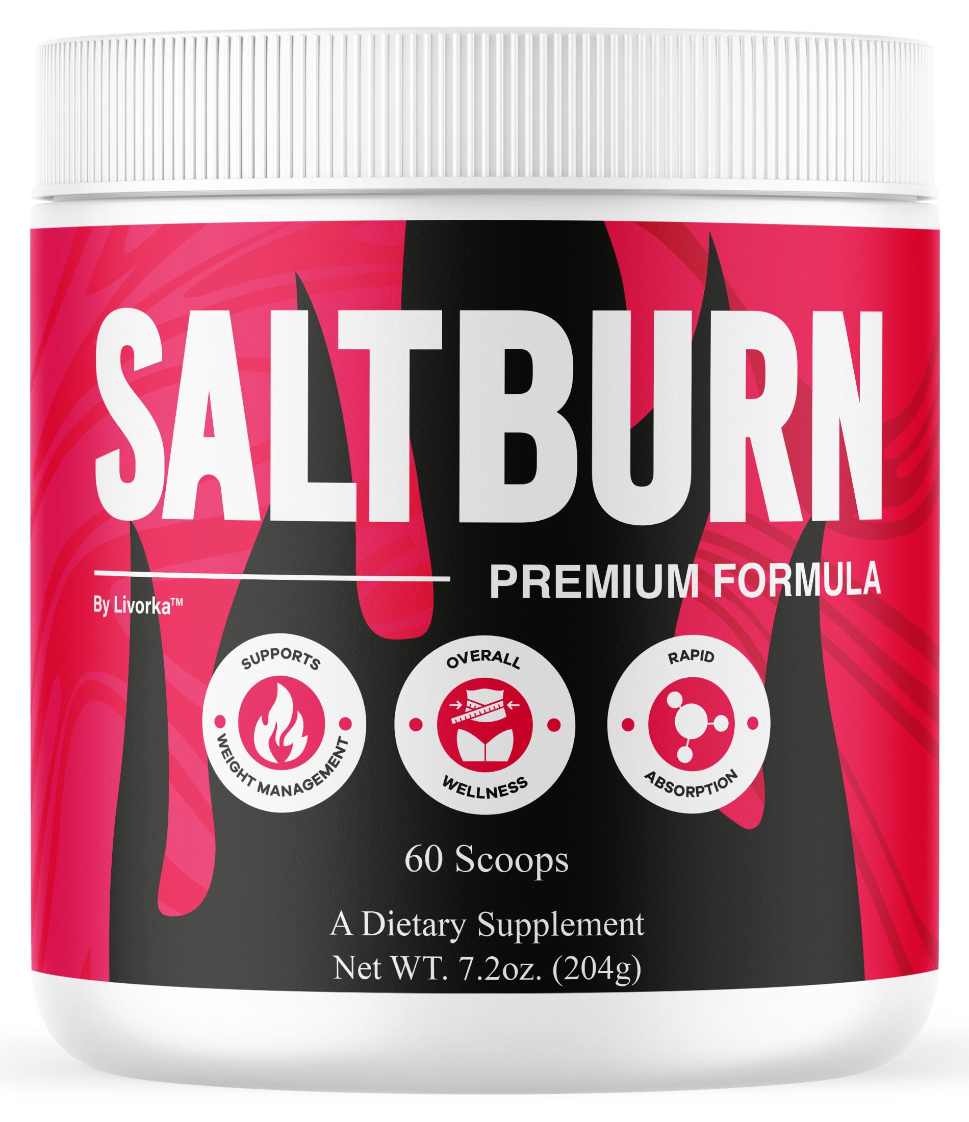 LIVORKA SaltBurn Powder bottle front for daily wellness routine