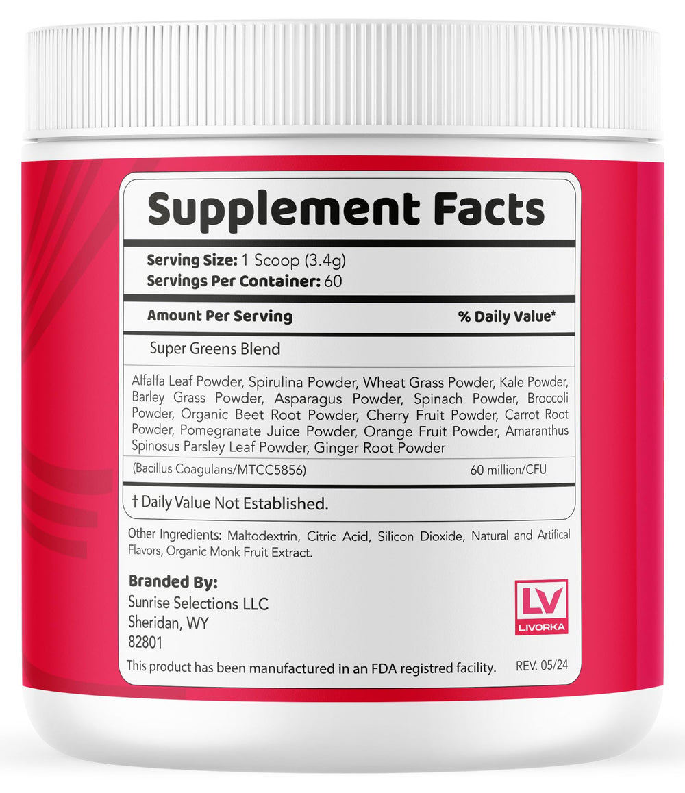 LIVORKA SaltBurn Powder label close-up, easy daily use guidance.