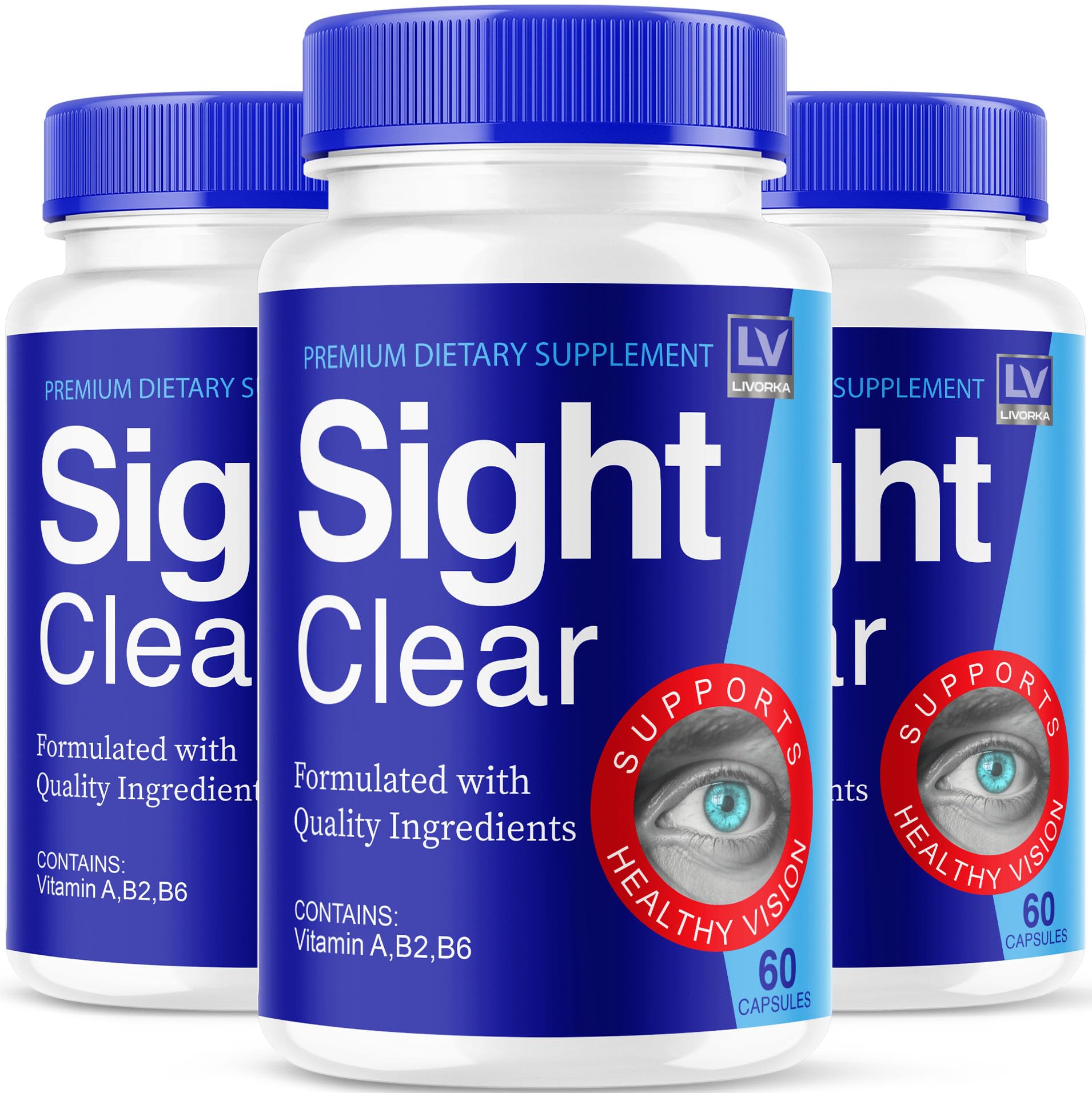 LIVORKA Sight Clear bottle and capsules for daily focus support.