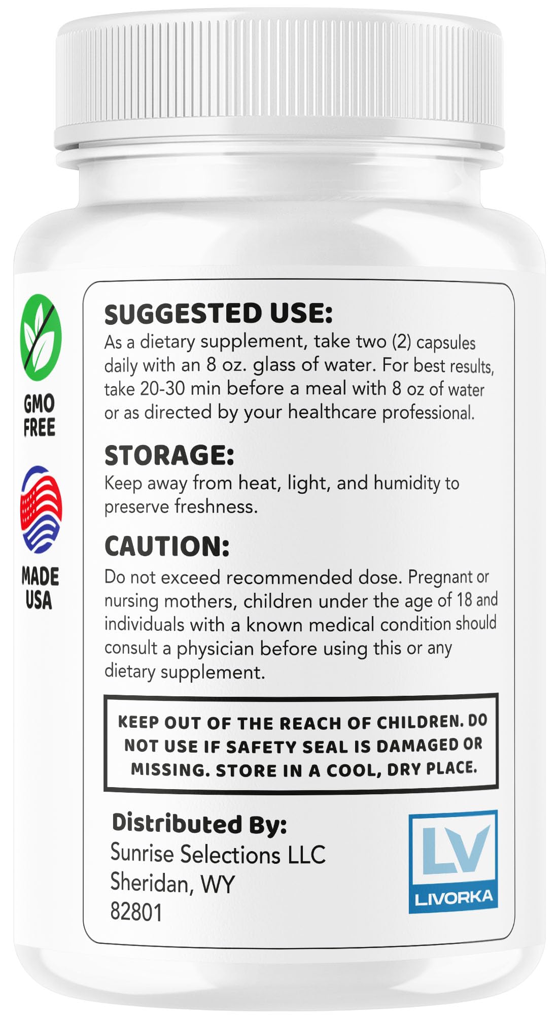 LIVORKA Sight Easy capsule dissolving easily with water for smooth intake.