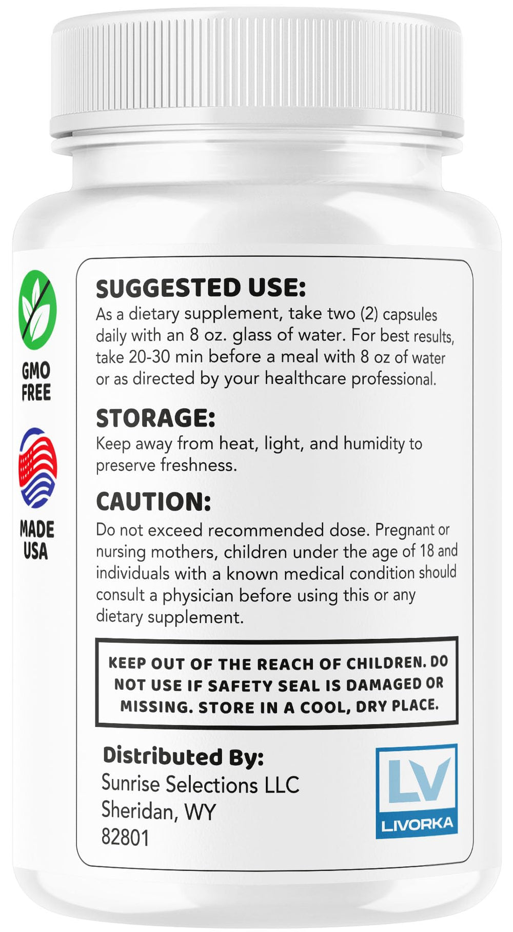 LIVORKA Sight Easy capsule dissolving easily with water for smooth intake.