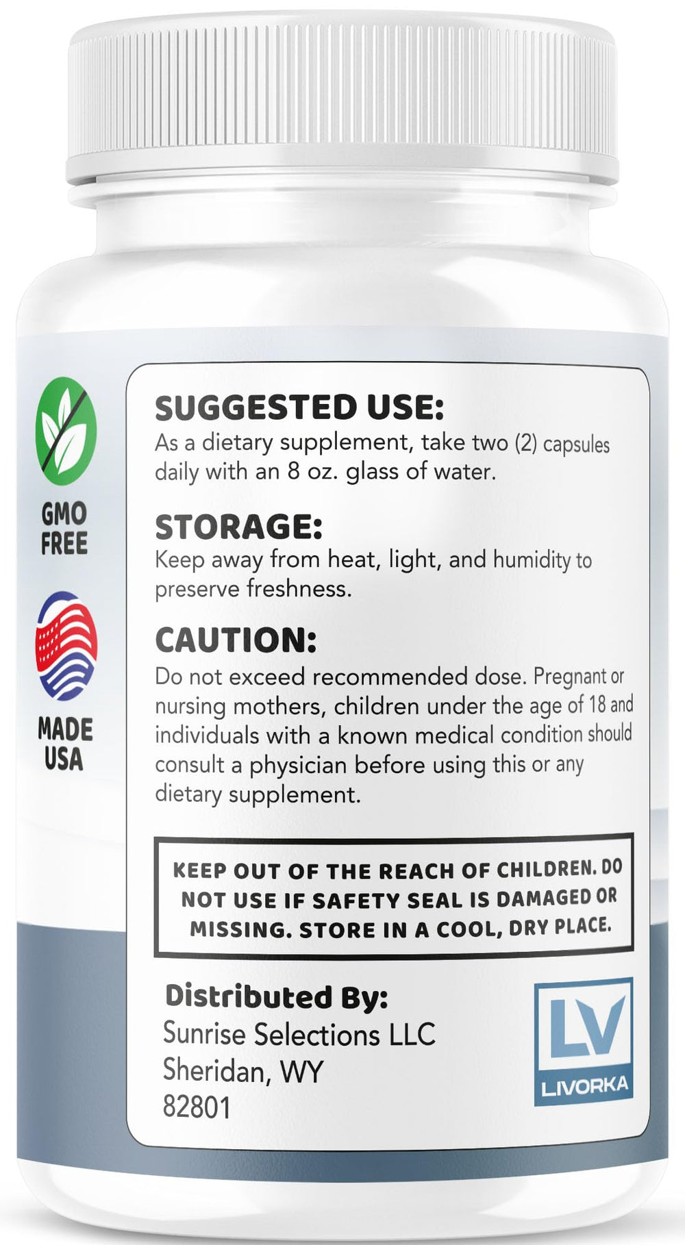 LIVORKA SonusZen packaging indicating USA manufacturing and GMP standards