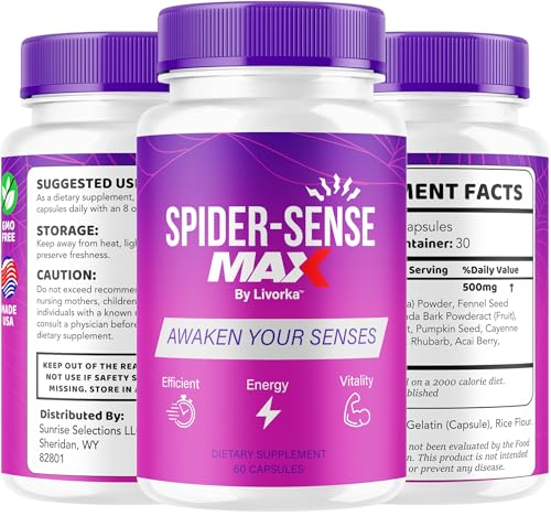 LIVORKA Spider Sense Max bottle back detailing usage and daily energy focus benefits