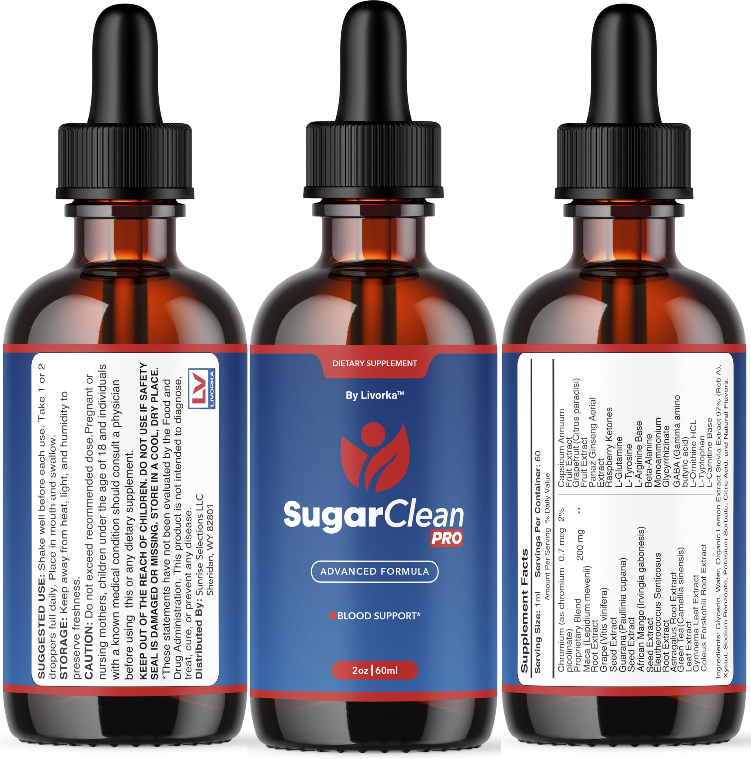 Livorka Sugar Clean Pro Drops box on counter for easy daily reference