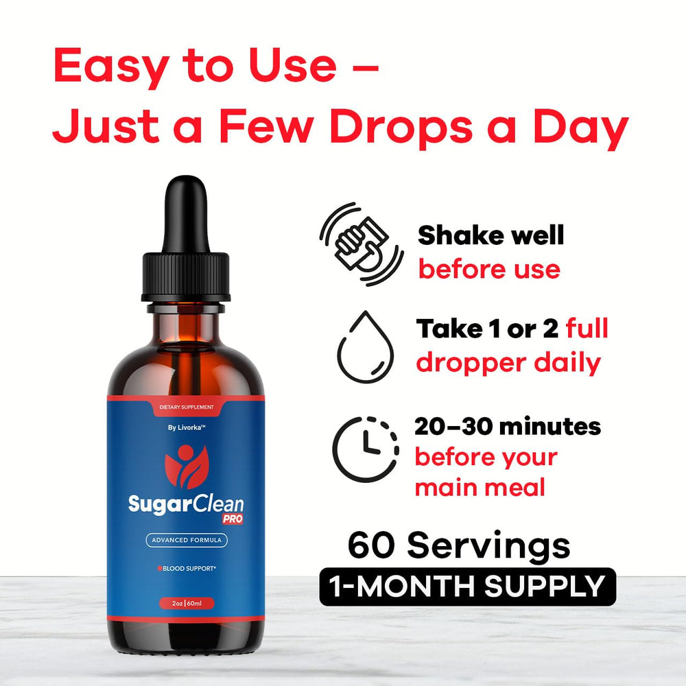 LIVORKA Sugar Clean Pro Drops advanced natural drops label shows premium formulation