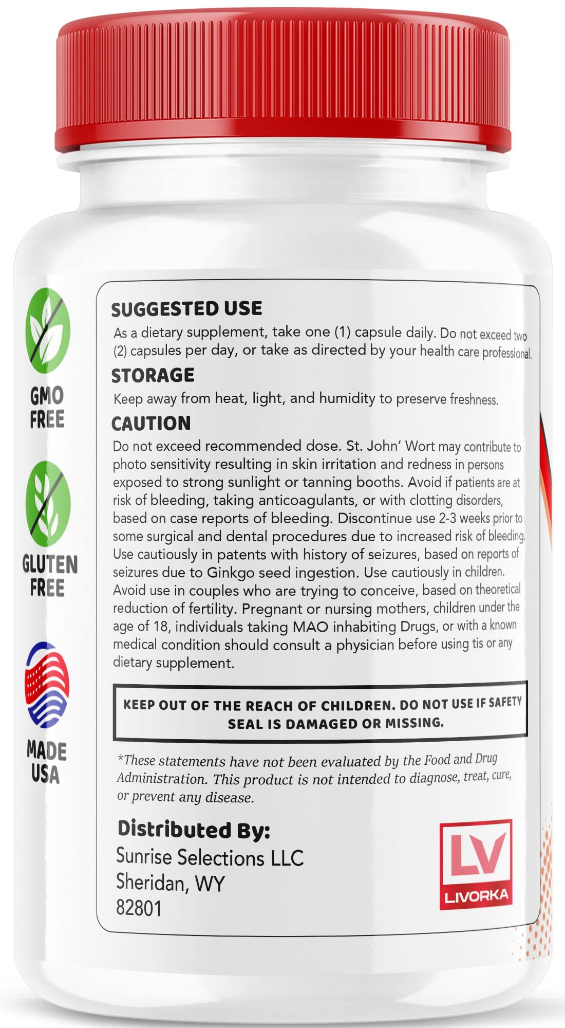 LIVORKA Sugar Shield ingredient list highlights natural components.