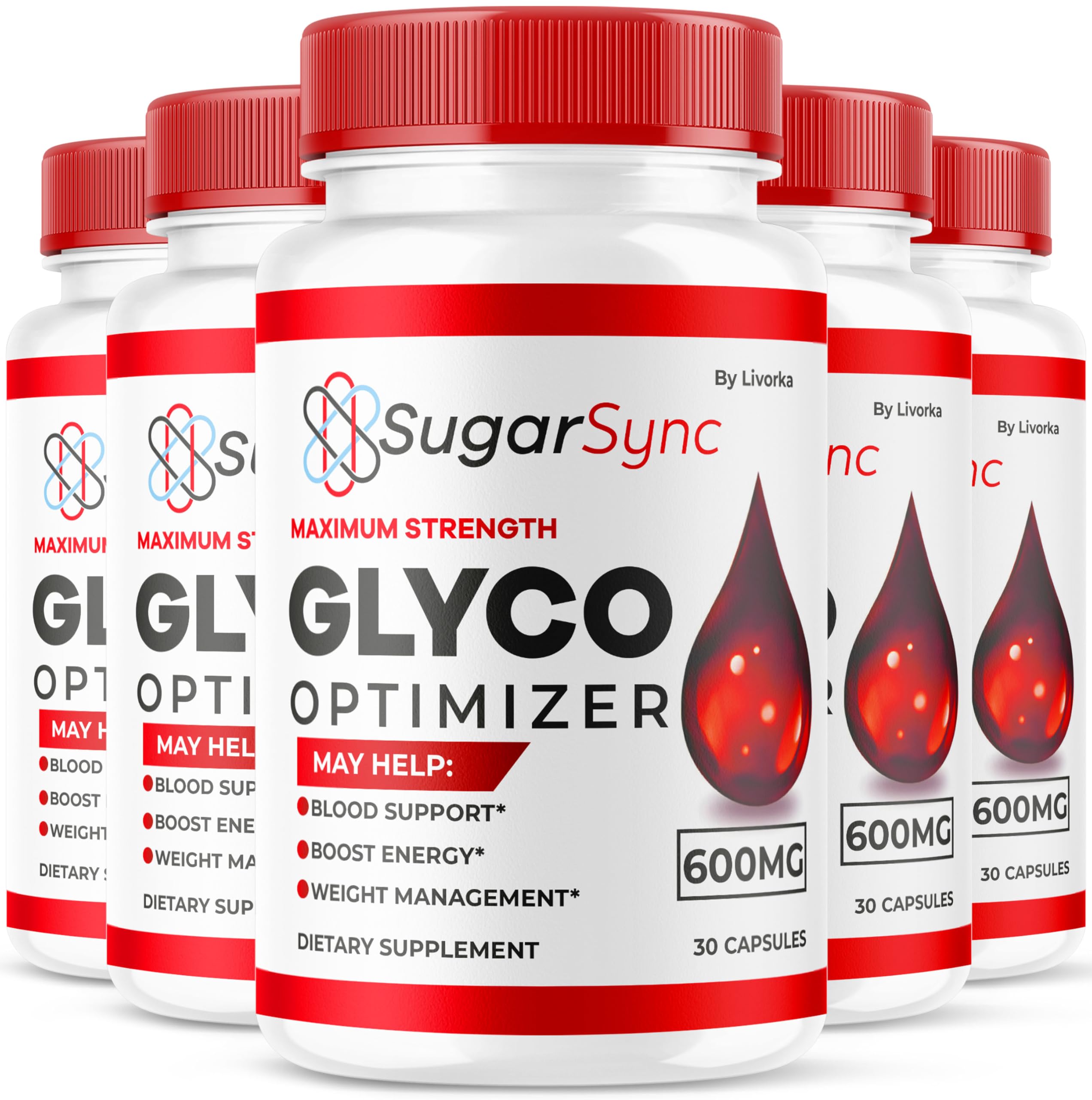 LIVORKA Sugar Sync Glyco Optimizer bottle on a desk, convenient daily dose.