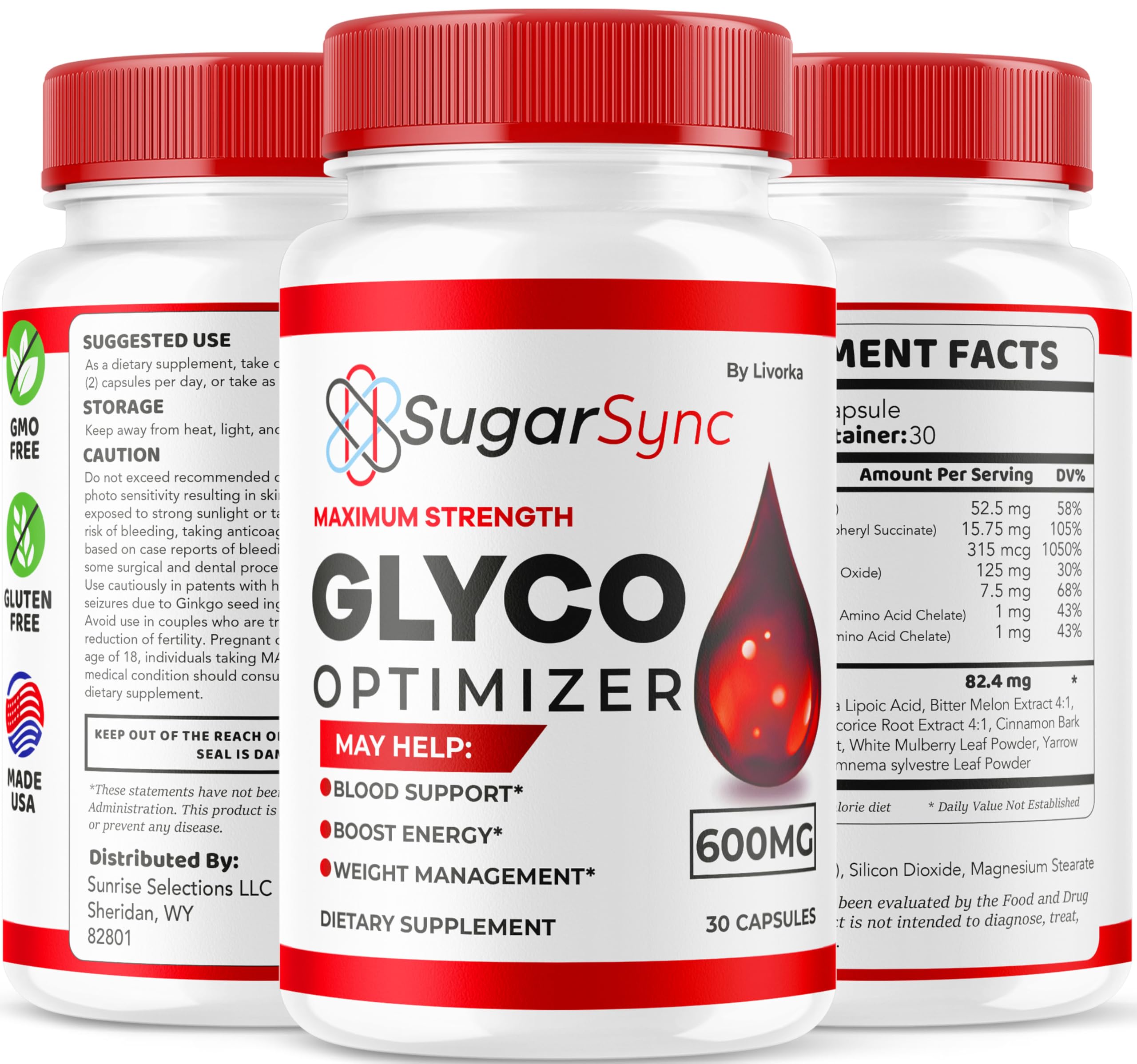 Hands about to take a Livorka Sugar Sync Glyco capsule after a meal